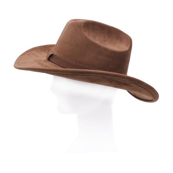 Suede Cowboy Hat Basic Casual Western Summer Accessory