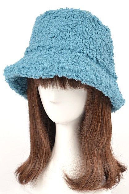 Shearling Faux Fur Bucket Hat One Size Ultra Minimalist