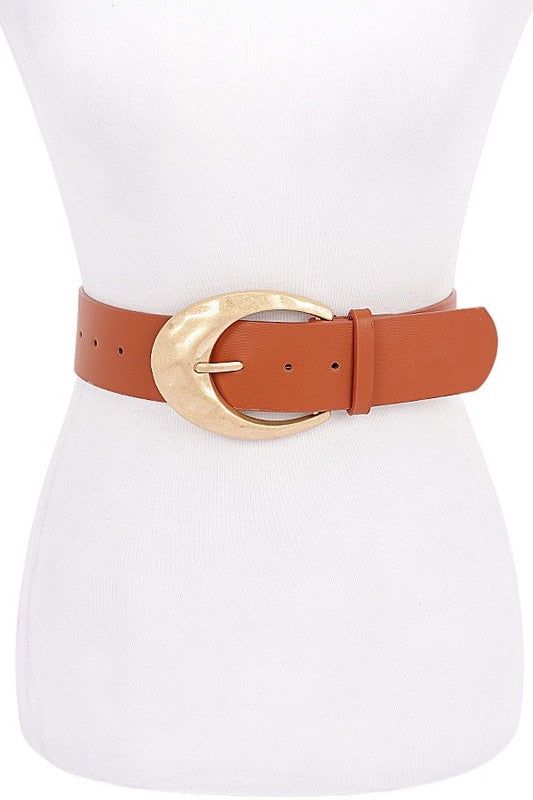 Oval Buckle Belt PremiumPolyurethane ModernMinimalist