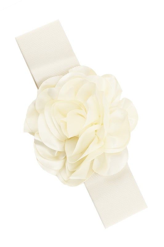 Chiffon Belt Elegant Floral Charm Elastic Waistband