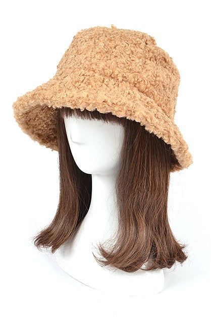 Shearling Faux Fur Bucket Hat One Size Ultra Minimalist