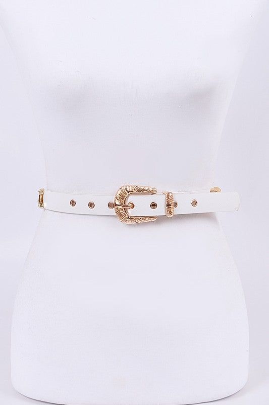 Chunky Chain Accent Iconic Belt Polyurethane Modern