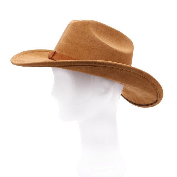 Suede Cowboy Hat Basic Casual Western Summer Accessory
